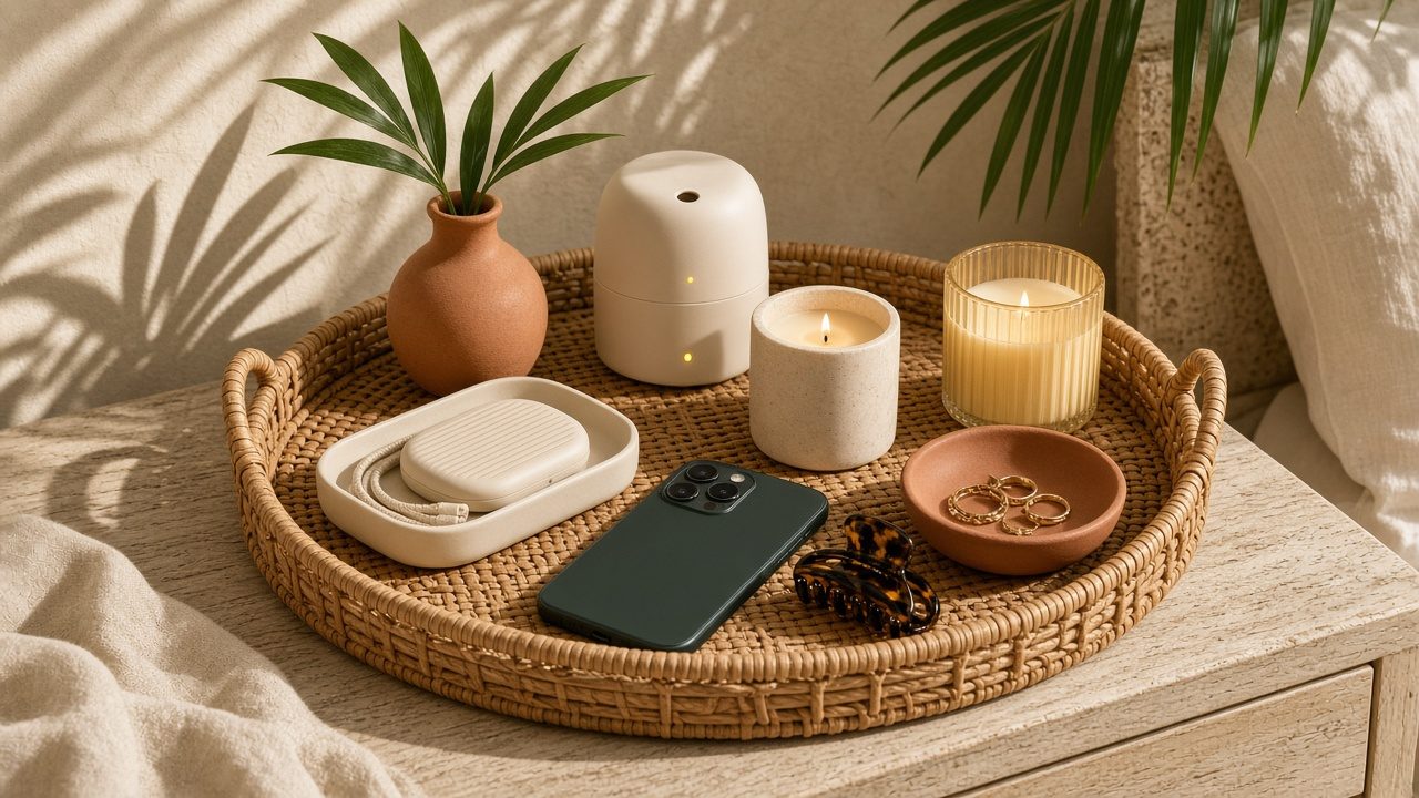 Daily outlet deals staged on linen and walnut surfaces