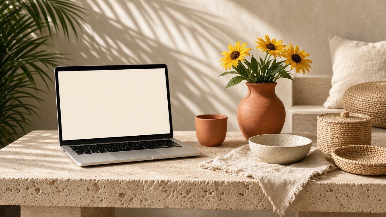 Clean online shopping concept in a boutique suite